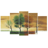 Designart Four Seasons, 5 Piece Landscape Canvas Art Print, (PT373)-Print