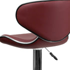 Flash Furniture Contemporary Cozy Mid-Back Burgundy Vinyl Adjustable Height Barstool with Chrome Base-Swivel Seat