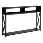 Monarch Specialties 3574 48"L Accent Table - Espresso/Black Metal Hall Console-Durable wood look surface with a contemporary espresso finish