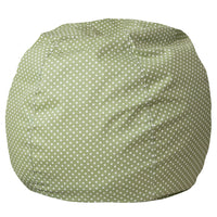 Flash Furniture – Fauteuil poire pour enfants en coton brossé, petit pois, vert-Fauteuil poire taille enfant