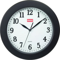 Staples 10" Round Wall Clock, Black-Black plastic bezel and white face with black numerals and hands