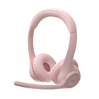 Logitech Zone 300 Wireless Bluetooth Headset With Noise-Canceling Microphone - Rose-Headset With Noise-Canceling Mic: Dual beamforming mics on the extended boom with noise-canceling algorithms suppress background noise in homes and shared workspaces for clear conversations