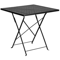 Flash Furniture 28" Square Black Indoor-Outdoor Steel Folding Patio Table-Folding Patio Table