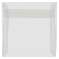 JAM Paper Enveloppes livrets en vélin à fini métallique avec fermeture gommée, 9 1/2 x 9 1/2 po, incolore, 1000 par paquet-Incolore