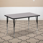 Flash Furniture 30''W x 48''L Rectangle Activity Table with Thermal Fused Laminate Top and Standard Height Adjustable Legs, Grey-16 Gauge Tubular Steel Legs