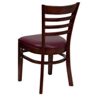 Flash Furniture HERCULES Series Ladder Back Mahogany Wood Restaurant Chair - Burgundy Vinyl Seat-Burgundy Vinyl Upholstered Seat