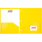 JAM PaperMD – Chemise scolaire en plastique à 3 trous, 9 1/2 x 11 1/2 (po), jaune, 108/boîte-Couleur : jaune
