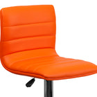 Flash Furniture Contemporary Orange Vinyl Adjustable Height Barstool with Horizontal Stitch Back & Chrome Base - 2 Pack-Swivel Seat