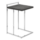 Monarch Specialties 3637 Accent Table - 25"H/Grey/Chrome Metal-Thick, rectangular tabletop in a grey finish is wide to offer a more generous surface