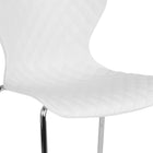 Flash Furniture Lowell Contemporary Design White Plastic Stack Chair - White-Ergonomically Contoured Design
