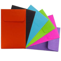 JAM Paper - Enveloppes à monnaie no 1, 2,25 x 3,5 po, assortiment de nuances vives, vendues à lâ€™unité (3523ASSRTD)-Enveloppes à monnaie no 1 de couleurs assorties : Bleu, vert, orange, violet, rose et noir