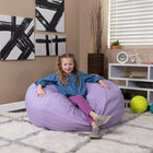 Flash Furniture Oversized Lavender Dot Bean Bag Chair-Machine Washable Removable Slip Cover