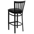 Flash Furniture HERCULES Series Black School House Back Metal Restaurant Barstool - Black Vinyl Seat - 2 Pack-2.5" Thick Foam Padded Seat