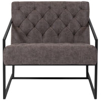 Flash Furniture - Chaise longue rétro touffetée en cuir gris de la série HERCULES Madison-Style transition