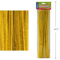 Selectum Pipe Cleaners - 12" - Yellow - 100 Pack-Yellow