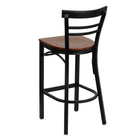 Flash Furniture HERCULES Series Black Two-Slat Ladder Back Metal Restaurant Barstool - Cherry Wood Seat - 2 Pack-.625" Thick Plywood Seat