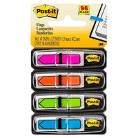 Post-it Flags, Mini Arrows, 1/2", Bright Colours, 96 Pack-Arrows pinpoint exact places for edits or action points