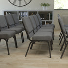Flash Furniture HERCULES Series 21"W Stacking Church Chair with Silver Vein Frame - Grey Fabric-CA117 Fire Retardant Foam
