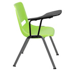 Flash Furniture Ergonomic Shell Chair with Right Handed Flip-Up Tablet Arm - Green - 5 Pack-Compact Size Desk