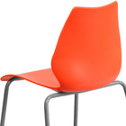 Flash Furniture HERCULES Series Stack Chairs with Lumbar Support & Silver Frame - Orange - 5 Pack-Retro Modern Design Curved Back supports lower back