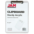 JAM Paper Plastic Clipboards, 9" x 13", Clear, 2 Pack (340928126g)-Made from plastic