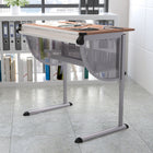 Flash Furniture Adjustable Drawing & Drafting Table with Pewter Frame-Curved Tray holds building plans, art work or supplies