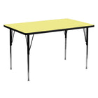 Flash Furniture 30''W x 60''L Rectangle Activity Table with Thermal Fused Top and Standard Height Adjustable Legs, Yellow-Yellow Laminate