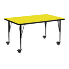 Flash Furniture Mobile 24"W x 48"L HP Laminate Activity Table - Yellow-Popular Rectangular Activity Table