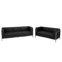 Flash Furniture HERCULES Imagination Series Black LeatherSoft Sofa & Loveseat Set-Contemporary Reception Set