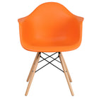 Flash Furniture - Chaise en plastique orange de la série Alonza avec pieds de bois-Chaise d'appoint latérale