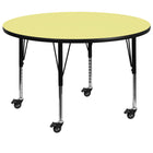 Flash Furniture Mobile 60" Round Thermal Laminate Activity Table, Yellow-Popular Round Activity Table