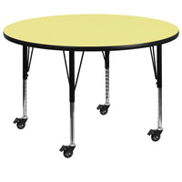Flash Furniture Mobile 60" Round Thermal Laminate Activity Table, Yellow-Popular Round Activity Table