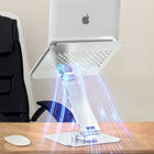 ShoppingAll Ergonomic Height and Angle Adjustable Laptop Stand Riser for Laptop Up to 17" - Silver-Foldable & Portable: Engineered for mobility, the stand collapses into a flat, compact form, transforming into the ideal accessory for on-the-go professionals.