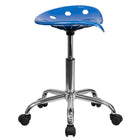 Flash Furniture Vibrant Bright Blue Tractor Seat & Chrome Stool-Comfort Molded ''Tractor'' Seat