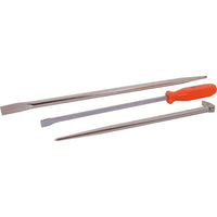 Gray Tools 3 Piece Assorted Pry Bar Set-Contains: 15-3/4", 18-1/4", 24" Pry Bars.