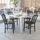 Flash Furniture Commercial Grade Black Metal Indoor-Outdoor Chairs - 2 Pack-Screw Leveling Floor Glides