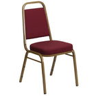 Flash Furniture HERCULES Series Trapezoidal Back Stacking Banquet Chair in Burgundy Patterned Fabric - Gold Frame-500 lb. Weight Capacity