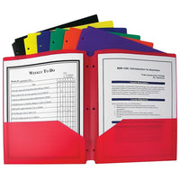 C-Line - Portfolio à 3 trous et 2 pochettes, couleurs variées, 36/boîte-Niveaux : De la maternelle à la 5e secondaire