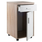 Winsome 18220 Kenner Mobile Storage Cabinet, 1 Drawer, Reclaimed Wood/White Finish-Overall dimensions: 15.75"W x 18.3"D x 29.25"H