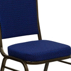 Flash Furniture HERCULES Series Crown Back Stacking Banquet Chair with Gold Vein Frame - Navy Blue Patterned Fabric-Upholstered Back and Seat