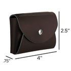 JAM Paper Leather Business Card Case, Round Flap, Dark Brown, 100 Pack (2233317454B)-Dimensions: 2 1/4"(H) x 3-1/2"(W) x 3/4"(D)
