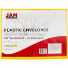JAM Paper Plastic Envelopes with Hook & Loop Closure - Letter Booklet - 9 3/4" x 13" - Yellow - 12 Pack-Size: 9.75" L x 13" W