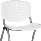Flash Furniture HERCULES Series Plastic Stack Chair with Titanium Grey Powder Coated Frame - White-Perforated Back allows air circulation