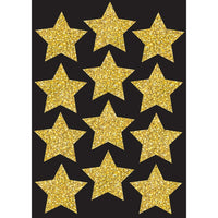 Ashley Die-Cut Magnets, 3" Gold Sparkle Stars, 72 Pack-Magnetic Classroom Decorations