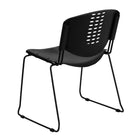 Flash Furniture HERCULES Series Plastic Stack Chair with Black Frame - Black-Ergonomically Contoured Design with Black Plastic Back and Seat