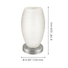 Eglo Bastista 1 In-Line Switch Table Lamp - 9" - Matte Nickel-Dimensions: 4.75" D x 4.375" W x 8.875" H