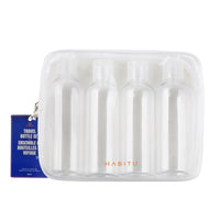 Habitu Travel Bottles with Pouch - Clear - 100ml - 4 Pack-Travel bottles