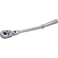Gray Tools 3/8" Drive 45 Tooth Chrome Reversible Ratchet, Flexible Head, With Bent Handle-Drive Size: 3/8"