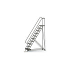 Tri-Arc Manufacturing Aluminum Rolling Ladder, Step Width: 24", Step Type: Ribbed, No. of Steps: 10 (WLAR110244)-No. of Steps: 10