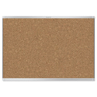 Quartet Prestige 2 Magnetic Cork Bulletin Board - Graphite Frame - 48" x 36"-Magnetic cork board